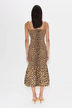 Discount SIMON MILLER Cantocanto smocked poplin dress