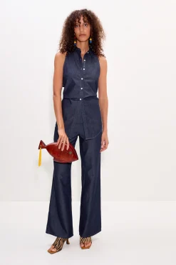 Sale SIMON MILLER Lochloch sleeveless chambray button up