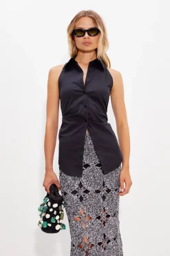 Best SIMON MILLER Lochloch sleeveless poplin button up