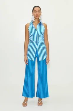 Outlet SIMON MILLER Lochloch striped sleeveless poplin button up