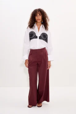 Outlet SIMON MILLER Marenmaren poplin crochet button up