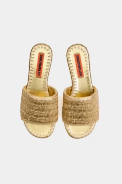 Best SIMON MILLER Metallicmetallic raffia salerno slide