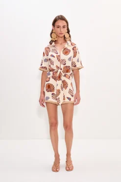 Online SIMON MILLER Minamina linen fringe short