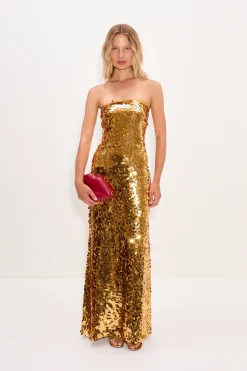 Sale SIMON MILLER Sculptysculpty strapless sequin dress