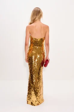 Sale SIMON MILLER Sculptysculpty strapless sequin dress