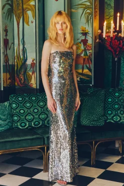 Online SIMON MILLER Sculptysculpty strapless sequin dress