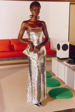Online SIMON MILLER Sculptysculpty strapless sequin dress