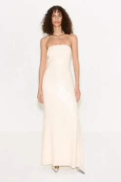 Discount SIMON MILLER Sculptysculpty strapless sequin dress