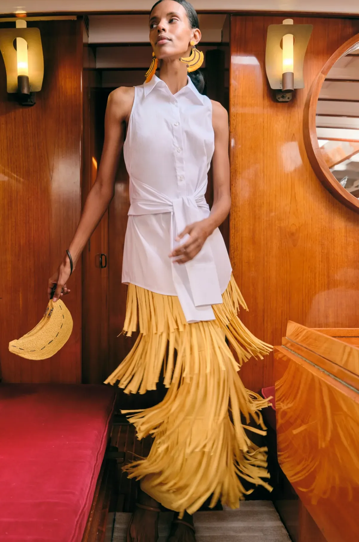 Best SIMON MILLER Zaza za knit fringe skirt