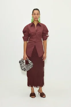 SIMON MILLER Zaza za knit fringe skirt